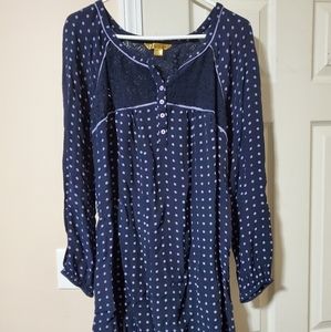 Sheer and lace tunic